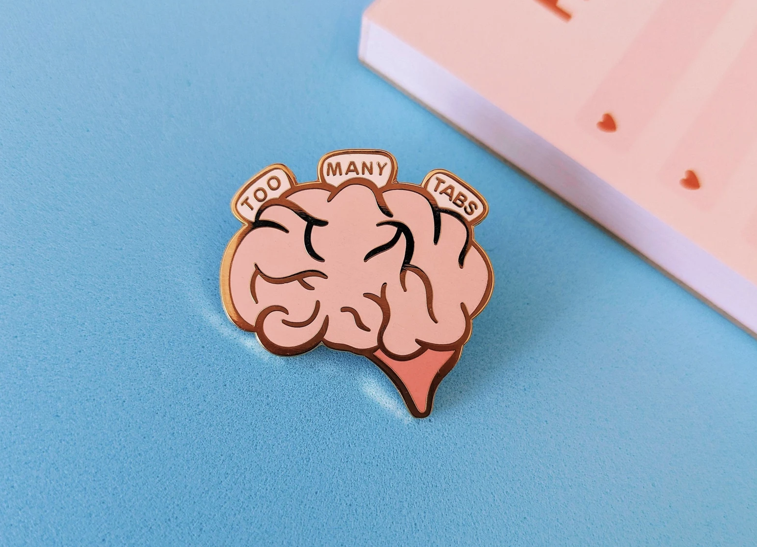 Too Many Tabs Brain Enamel Pin Badge