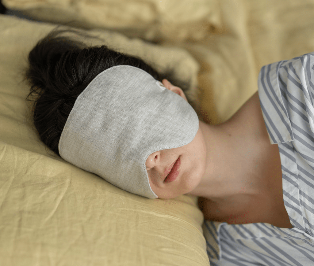 oversized linen sleep mask